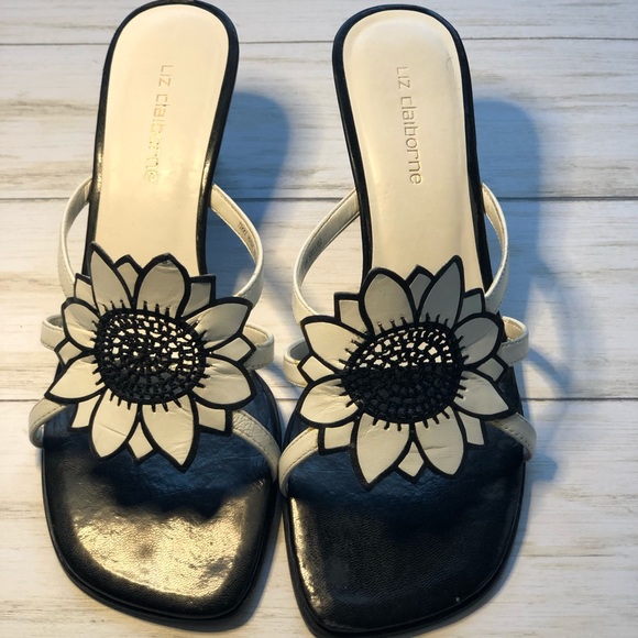 Liz Claiborne Black & White Sandals - Picture 1 of 3